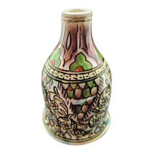 Vintage Turkish Hand-Painted Ceramic Vase