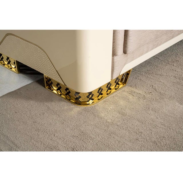 Casa Milano Asos 3-Piece Luxury Italian Living Room Set in Beige & Gold For Sale - Image 13 of 17