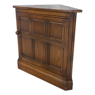 Mid-Century Wood Corner Cabinet with Panelled Door from Ercol For Sale