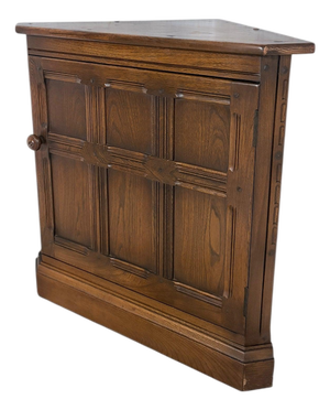 Mid-Century Wood Corner Cabinet with Panelled Door from Ercol