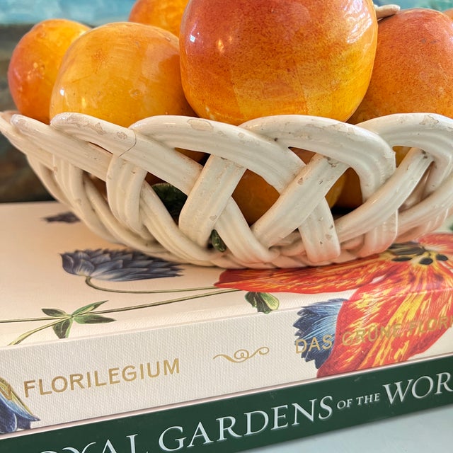 Mid 20th Century Casa Pupo Spanish Ceramic Basket of Oranges For Sale - Image 10 of 12