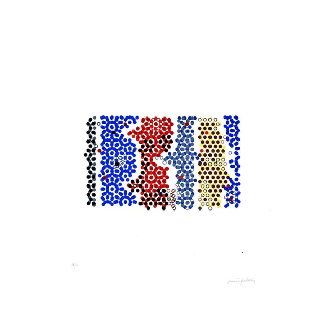 Sinuous Geometries is an original colored lithograph realized by Mario Padovan in the 1970s. Hand-signed in pencil on the...