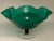 Elegant large vintage Blenko hand-blown and hand-formed emerald green art glass centerpiece bowl with graceful flowing...