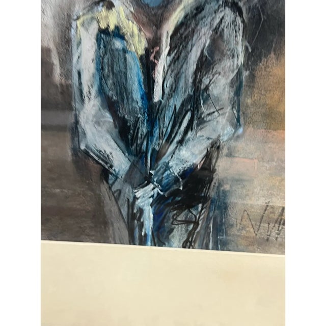 Nancy Willis Spy With Revolver Signed Pastel/Oil on Paper, Circa 1980 For Sale - Image 9 of 11
