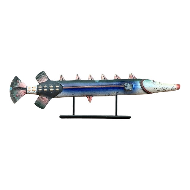 Vintage Ceramic Fish Sculpture For Sale