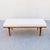 Mid-Century Modern Restored 1960s Mid Century Modern Ashwood & Velvet Upholstered Bench For Sale - Image 3 of 15