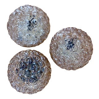 Amber Bubble Wall Lights, 1960s, Set of 3 For Sale