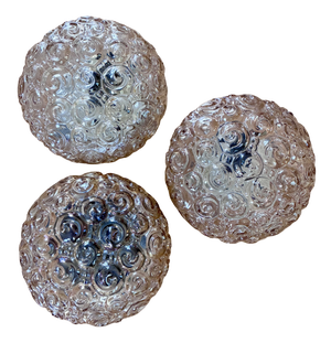 Amber Bubble Wall Lights, 1960s, Set of 3