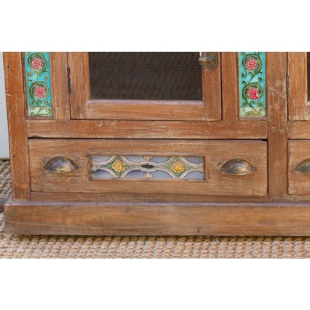 Antique Indo-Portuguese Tile Colonial Sideboard For Sale - Image 4 of 13