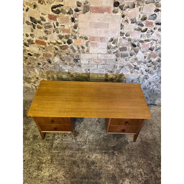 Vintage Danish Oak Kneehole Desk from Meredew, 1950s For Sale - Image 14 of 18