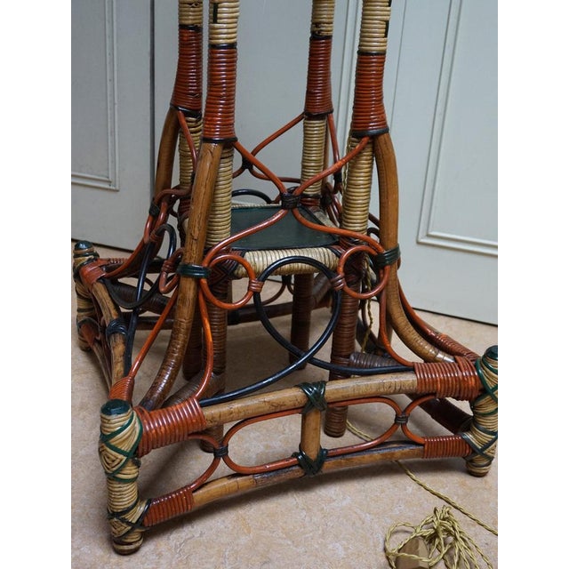 Art Nouveau Rattan Wicker Floor Lamp, 1890s For Sale - Image 11 of 18