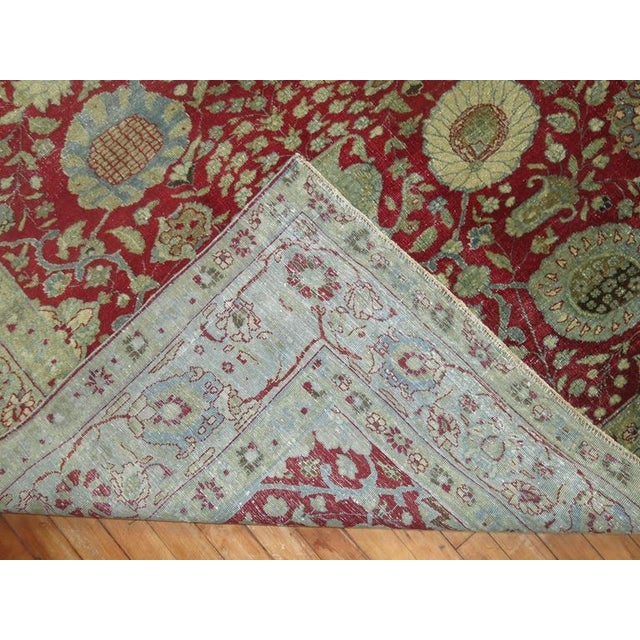 Early 20th Century Antique Zabihi Collection Chinese Red Traditional Persian Tabriz Rug - 9'2" x 13'2" For Sale - Image 5 of 8