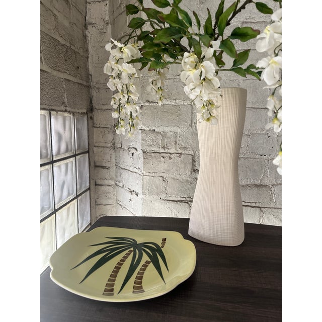 Green 1940s Continental Kilns Tahiti Green Palm Tree Platter For Sale - Image 8 of 12