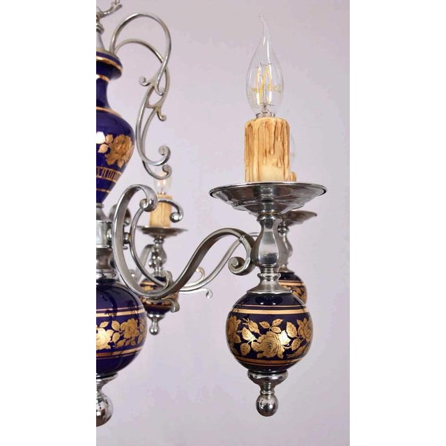 Vintage French Six-Arm Chandelier For Sale - Image 4 of 6