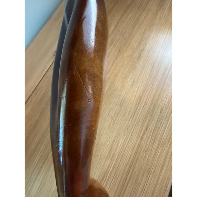 Vintage Biomorphic Two-Tone Hardwood Female Sculpture; Mid-Century Modern, Art Deco, Contrast Sapwood/Heartwood Figurative Abstract Carving For Sale - Image 12 of 12