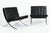 Knoll Pair Mid Century Black Leather Barcelona Chairs by Mies Van Der Rohe for Knoll, 1977 For Sale - Image 4 of 17