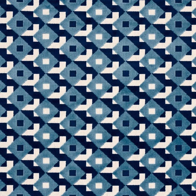 Not Yet Made - Made To Order Sample - Schumacher x Johnson Hartig Dazzle Ship Velvet Fabric in Azure For Sale - Image 5 of 5