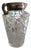 Mid-Century Cut-Pattern Glass Vase with Ornate Metal Mount, 1950s For Sale
