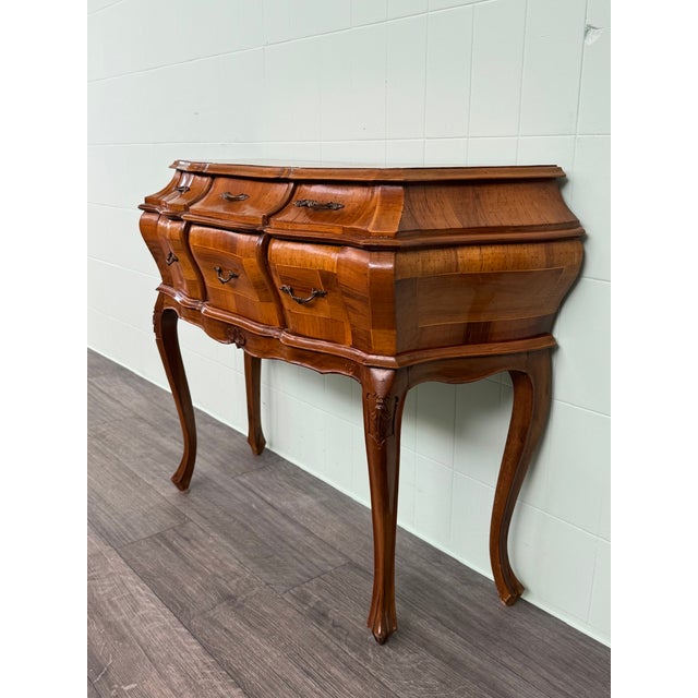Mid-Century Modern Baroque-Style Console Table with Six Drawers, 1950s For Sale - Image 3 of 18