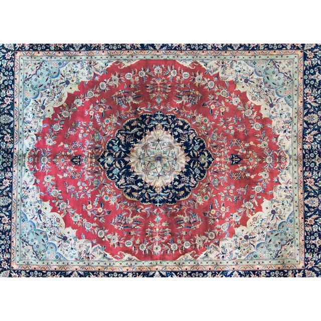 Vintage Indian Tabriz-Style Rug For Sale - Image 9 of 15