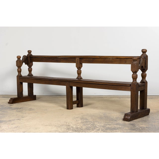 Brown Mid 19th Century French Provincial Oak Hall Bench For Sale - Image 8 of 18