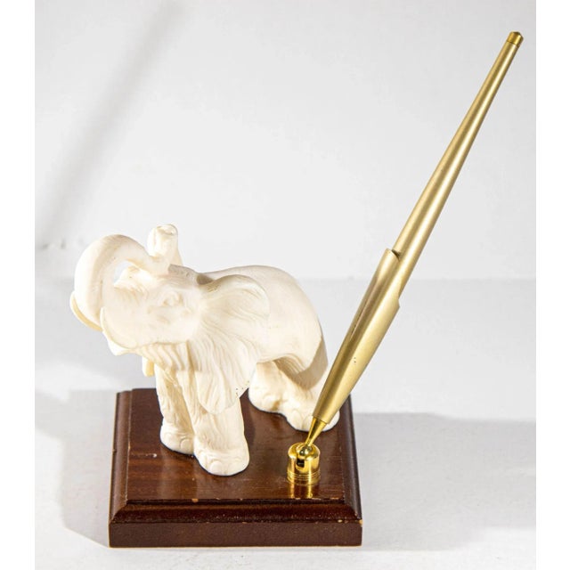 Vintage White Elephant Figurine Pen Holder, Jaipur, Rajasthan India For Sale - Image 13 of 13