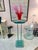 Glass Vintage Stacked Glass Pedestal 36.5” For Sale - Image 7 of 9