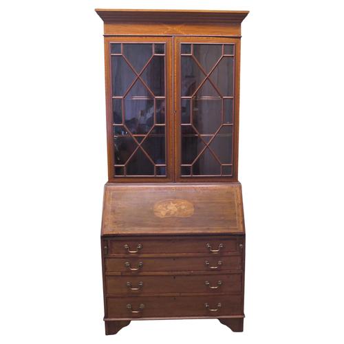 Antqiue Edwardian Bureau Bookcase, 1900 For Sale - Image 9 of 9