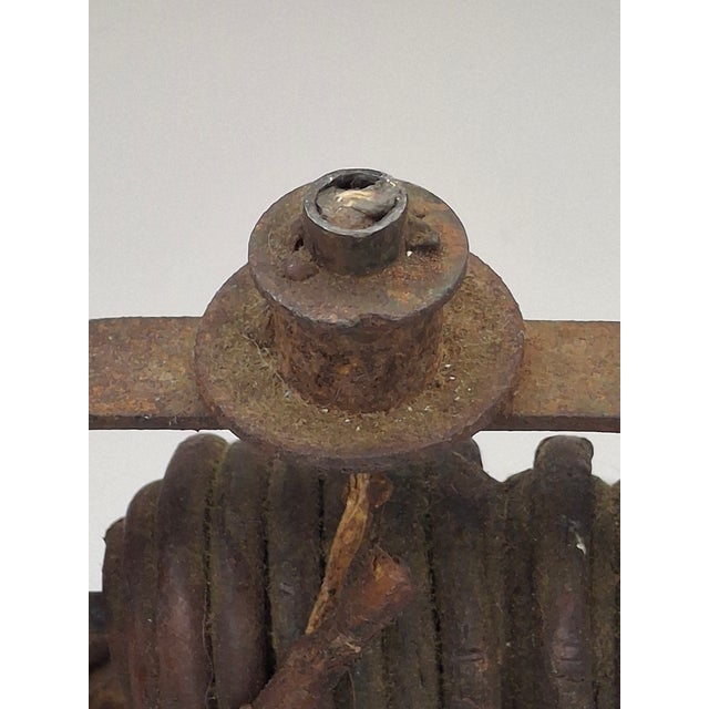 Brown Rare 18th/19thC Hand-Forged Wrought Iron Wax Jack For Sale - Image 8 of 18