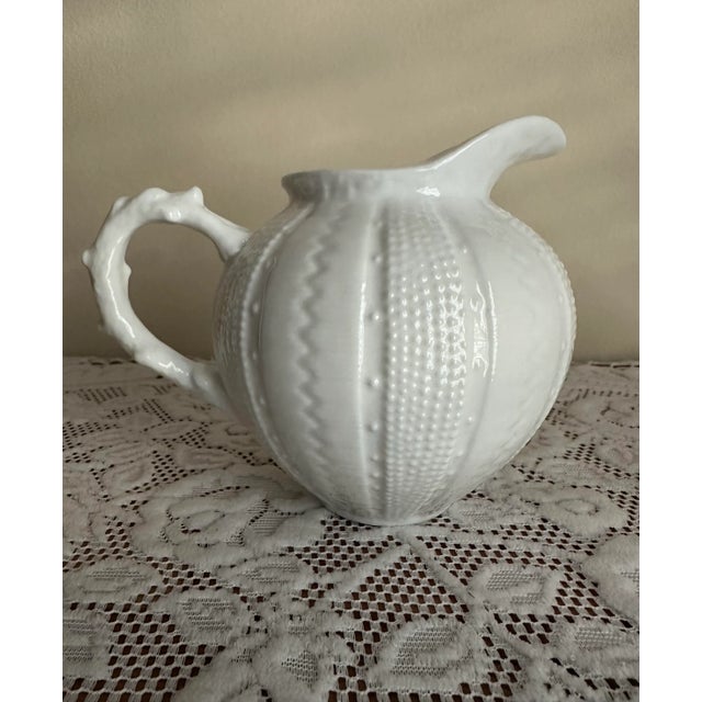 Early 21st Century Vintage White Porcelain Paris Royal Coral & Sea Urchin Small Pitcher/Creamer For Sale - Image 5 of 9