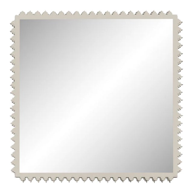 Fleur Home Carnival Muses Square Mirror in Useful Gray, 32x32 For Sale