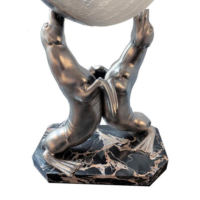 Art Déco Seal Table Lamp by Carvin For Sale - Image 4 of 10