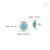 14k White Gold Halo Stud Earrings With 2.52ct Turquoise & Diamonds- A Pair For Sale - Image 11 of 15