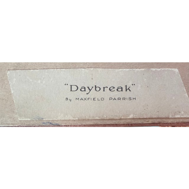 Art Deco Vintage Maxfield Parrish “Daybreak” Large Lithographic Print, 30″ × 18″, Period Frame Accurate For Sale - Image 3 of 3