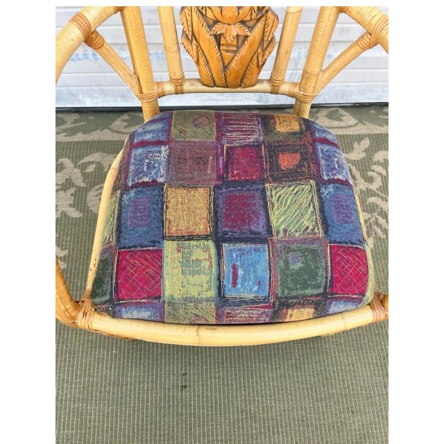 Set of 4 Vintage Tropical Regency Rattan Pineapple Armchairs, in the Style of Palecek For Sale - Image 11 of 12