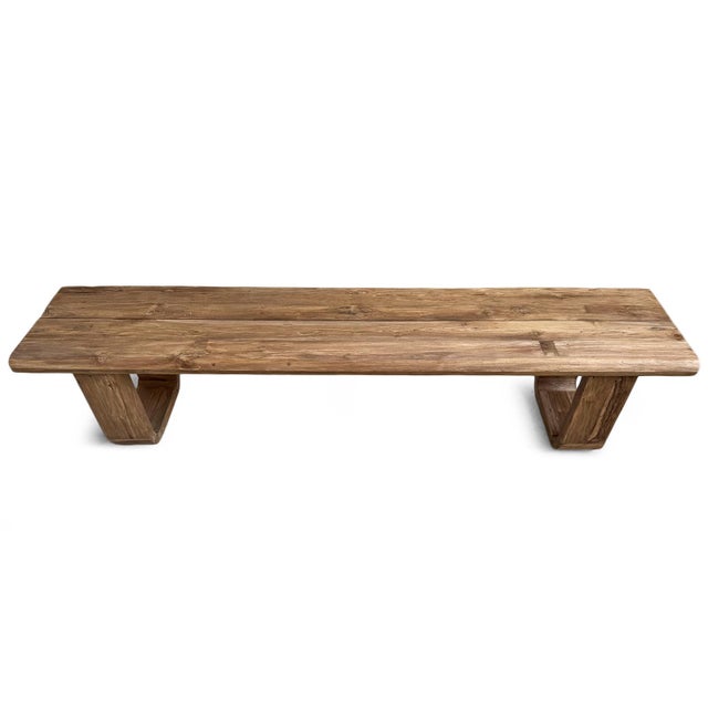 Outdoor Indoor Teak U Leg Bench For Sale In Los Angeles - Image 6 of 8