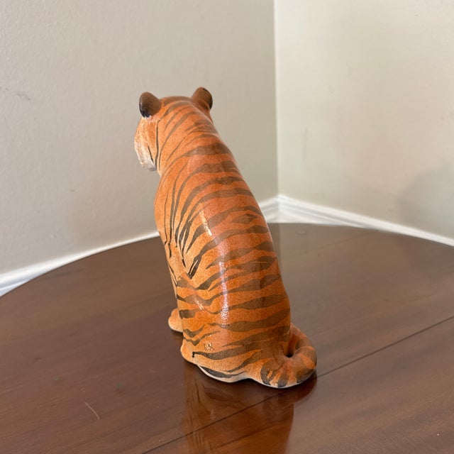 1970s Pottery Tiger Studio Art Sculpture Signed Lk For Sale - Image 4 of 9