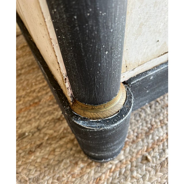 French French Empire Greek Key Painted Marble Top Commode - Mid 19th C For Sale - Image 3 of 11