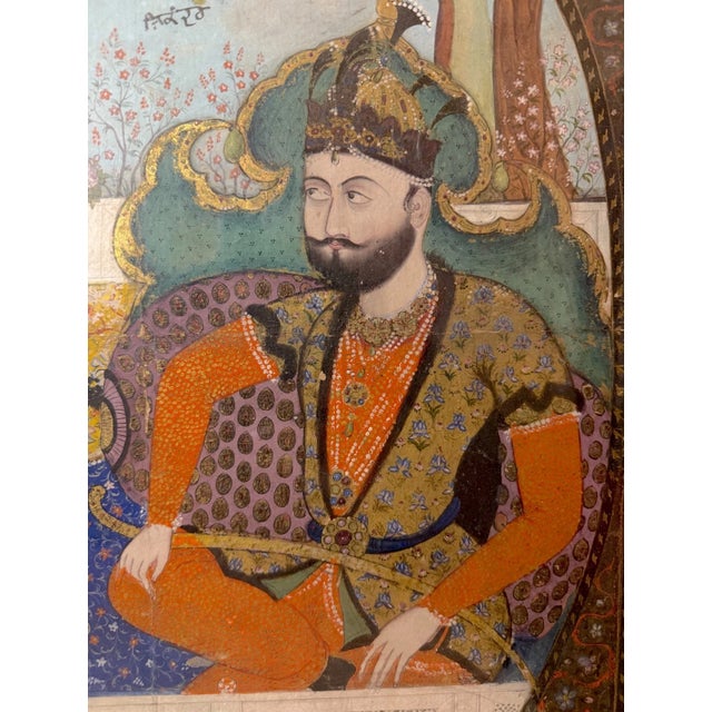 Large Antique 18th Century Mughal Sikandar India Watercolor Painting Manuscript For Sale - Image 4 of 18