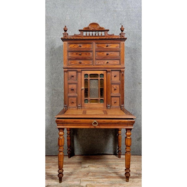 Napoleon III Tiered Desk in Pine For Sale - Image 3 of 6