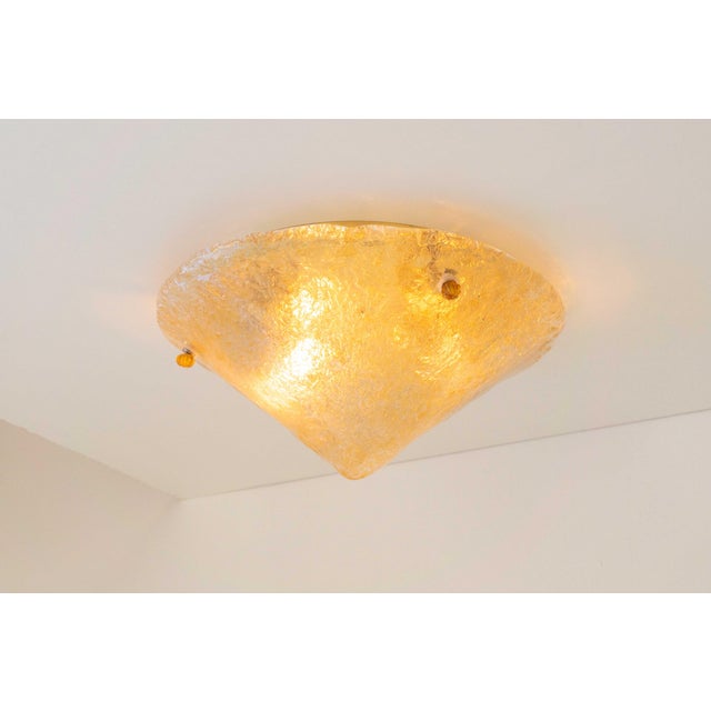 Murano Glass Flush Mount with Brass Base from Sylcom Lighting, Venice, Italy, 1990s For Sale - Image 11 of 14