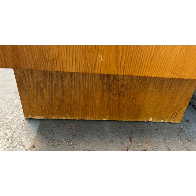Mid-Century Brutalist Two-Piece Oak and Burl Armoire by Tobago Furniture For Sale - Image 12 of 14