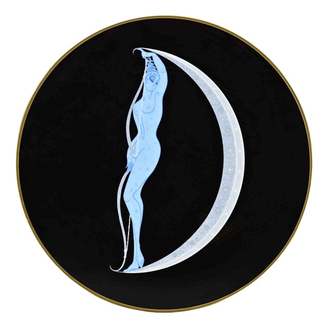 D Plate The Alphabet in Ceramic by Erté, Italy, 1986 For Sale