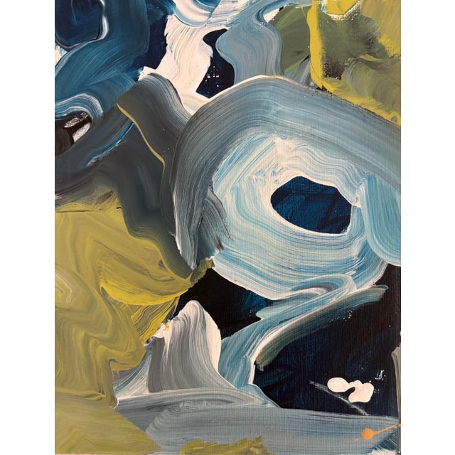 2020s “Tidal Whispers” Original, Acrylic Expressive Abstract Painting by Linda McDonough For Sale - Image 5 of 12