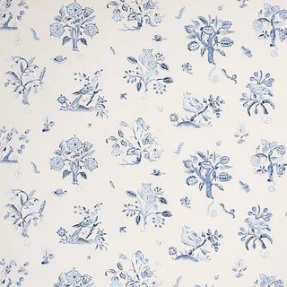 Sample - Schumacher Magical Menagerie Wallpaper in Blues For Sale