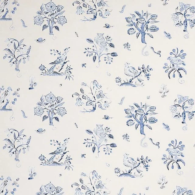 Sample - Schumacher Magical Menagerie Wallpaper in Blues For Sale