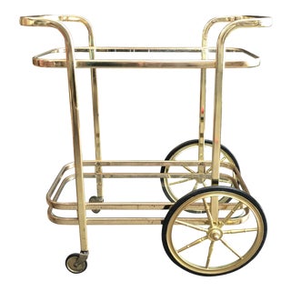Mid Century Brass Bar Cart For Sale