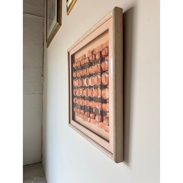 1980s 1980's Vintage Mixed Media Collage Paper Wall Art Painting- Framed/ Sold For Sale - Image 5 of 12