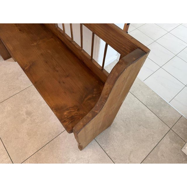 Wood Farmhouse Wooden Corner Bench For Sale - Image 7 of 11