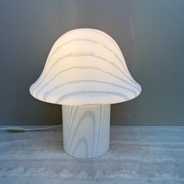 Zebra Glass Mushroom Table Lamp from Peill & Putzler, 1970s For Sale - Image 13 of 14